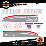 Kit Adesivi Motore Marino Fuoribordo Selva 40 cv XS - versione Dorado Grigio