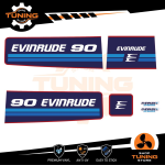 Kit d'autocollants pour moteur hors-bord Evinrude 90 Ch 2 Tempi