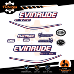 Outboard Marine Engine Stickers Kit Evinrude e-tec 25 Hp - Blue