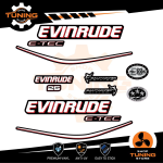 Kit d'autocollants pour moteur hors-bord Evinrude e-tec 25 Ch - Noir