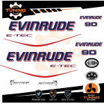 Kit Adesivi Motore Marino Fuoribordo Evinrude e-tec 90 cv - versione B