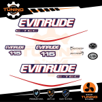 Kit d'autocollants pour moteur hors-bord Evinrude e-tec 115 Ch - B
