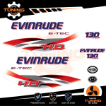Kit Adesivi Motore Marino Fuoribordo Evinrude e-tec ho 130 cv - versione A