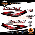 Kit d'autocollants pour moteur hors-bord Evinrude e-tec ho 130 Ch - B