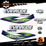 Kit Adesivi Motore Marino Fuoribordo Evinrude e-tec ho 130 cv - versione C