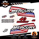 Kit de pegatinas para motores marinos Mercury 40 cv - Four Stroke EFI USA A