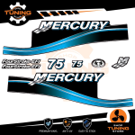 Kit de pegatinas para motores marinos Mercury 75 cv - Four Stroke EFI AZUL