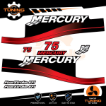 Kit de pegatinas para motores marinos Mercury 75 cv - Four Stroke EFI OLD