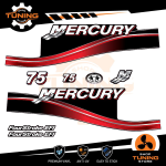 Kit de pegatinas para motores marinos Mercury 75 cv - Four Stroke EFI ROJO