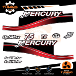 Kit de pegatinas para motores marinos Mercury 75 cv - Saltwater ROJO