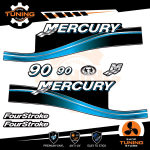 Kit de pegatinas para motores marinos Mercury 90 cv - Four Stroke AZUL