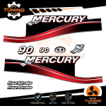 Kit Adesivi Motore Marino Fuoribordo Mercury 90 cv - Four Stroke ROSSO