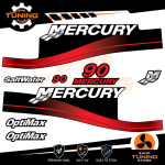 Outboard Marine Engine Stickers Kit Mercury 90 Hp - Optimax OLD