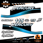 Kit de pegatinas para motores marinos Mercury 115 cv - Optimax AZUL