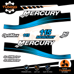 Kit de pegatinas para motores marinos Mercury 115 cv - Saltwater AZUL CLARO