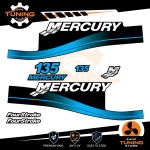 Kit de pegatinas para motores marinos Mercury 135 cv - Four Stroke AZUL CLARO