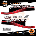 Kit Adesivi Motore Marino Fuoribordo Mercury 135 cv - Four Stroke ROSSO