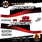 Kit de pegatinas para motores marinos Mercury 150 cv - Optimax OLD