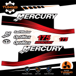 Outboard Marine Engine Stickers Kit Mercury 175 Hp - Optimax B