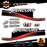 Kit de pegatinas para motores marinos Mercury 175 cv - Optimax ROJO