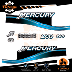 Kit de pegatinas para motores marinos Mercury 200 cv - Four Stroke EFI AZUL