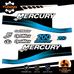 Outboard Marine Engine Stickers Kit Mercury 200 Hp - Optimax A