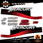 Outboard Marine Engine Stickers Kit Mercury 200 Hp - Optimax B