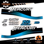 Kit de pegatinas para motores marinos Mercury 200 cv - Saltwater A