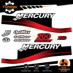 Kit d'autocollants pour moteur hors-bord Mercury 200 Ch - Saltwater B