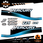 Kit de pegatinas para motores marinos Mercury 225 cv - Optimax AZUL