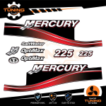 Kit de pegatinas para motores marinos Mercury 225 cv - Optimax ROJO