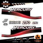 Kit de pegatinas para motores marinos Mercury 250 cv - Four Stroke EFI ROJO