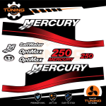 Kit de pegatinas para motores marinos Mercury 250 cv - Optimax B