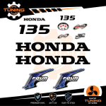 Kit d'autocollants pour moteur hors-bord Honda 135 Ch Four Stroke - A