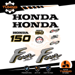 Kit d'autocollants pour moteur hors-bord Honda 150 Ch Four Stroke - C