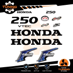 Outboard Marine Engine Stickers Decal Kit Honda 250 Hp Four Stroke V-Tec - D