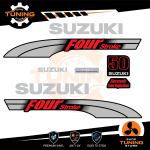 Kit d'autocollants pour moteur hors-bord Suzuki 50 Ch - Four Stroke