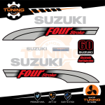 Outboard Marine Engine Stickers Kit Suzuki 60 Hp - Four Stroke