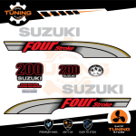Kit d'autocollants moteur hors-bord Suzuki 200Ch FourElectronic FuelInjection