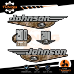 Kit d'autocollants pour moteur hors-bord Johnson 200 Ch Ocenapro - Mimetico A