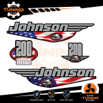 Kit d'autocollants pour moteur hors-bord Johnson 200 Ch Ocenapro - USA