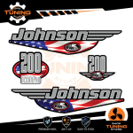 Kit Adesivi Motore Marino Fuoribordo Johnson 200 cv Ocenapro - versione USA