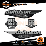 Kit Adesivi Motore Marino Fuoribordo Johnson 225 cv Ocenapro - Carbon-Look A