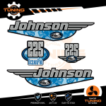 Outboard Marine Engine Stickers Kit Johnson 225 Hp Ocenapro - Mimetico D