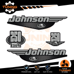 Kit Adesivi Motore Marino Fuoribordo Johnson 250 cv Ocenapro - Carbon-Look A