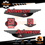 Kit d'autocollants pour moteur hors-bord Johnson 250 Ch Ocenapro - Carbon-Look B