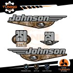 Outboard Marine Engine Stickers Kit Johnson 250 Hp Ocenapro - Mimetico A