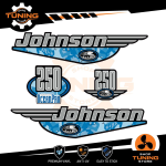 Kit d'autocollants pour moteur hors-bord Johnson 250 Ch Ocenapro - Mimetico D
