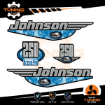 Outboard Marine Engine Stickers Kit Johnson 250 Hp Ocenapro - Mimetico D