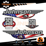 Kit d'autocollants pour moteur hors-bord Johnson 250 Ch Ocenapro - USA